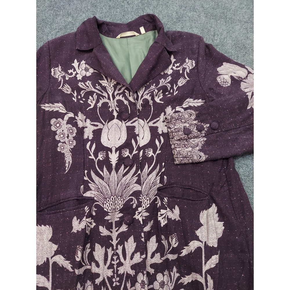 Soft Surroundings Maxi Cardigan Womens Medium Purple Floral Duster Blazer - Picture 6 of 14